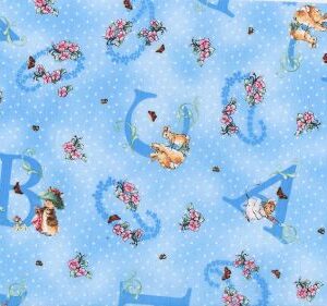 Idee Ago & Filo | Tessuto Beatrix Potter Azzurro