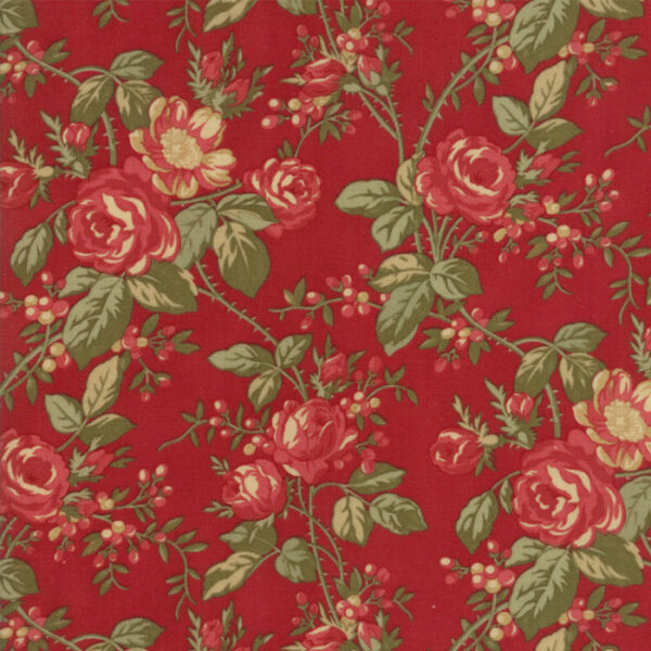Idee Ago & Filo | Tessuto Rosewood fantasia piccola fondo rosso