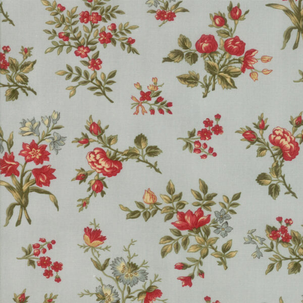 Idee Ago & Filo | Tessuto Rosewood fantasia piccole roselline fondo azzurro