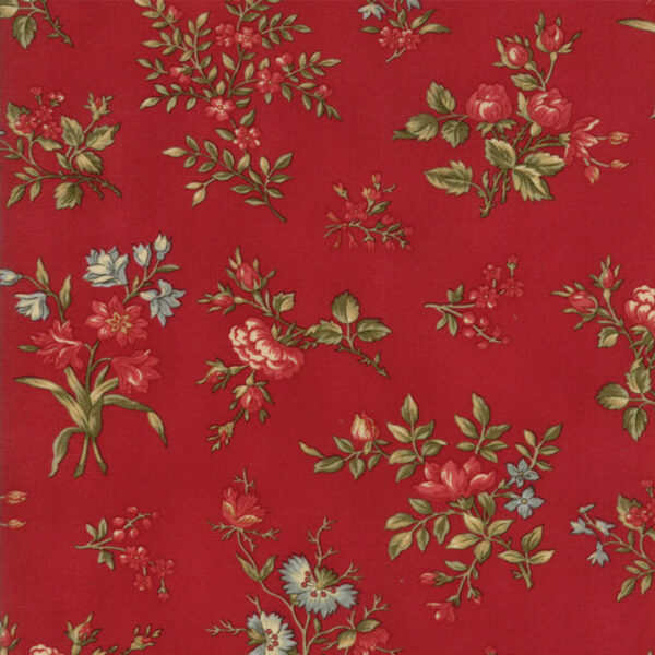 Idee Ago & Filo | Tessuto Rosewood fantasia piccole roselline fondo rosso