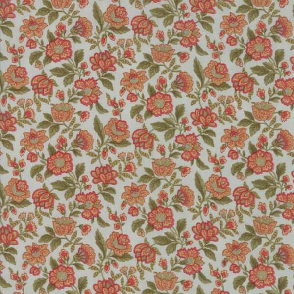 Idee Ago & Filo | Tessuto Rosewood fantasia fiori fondo azzurro