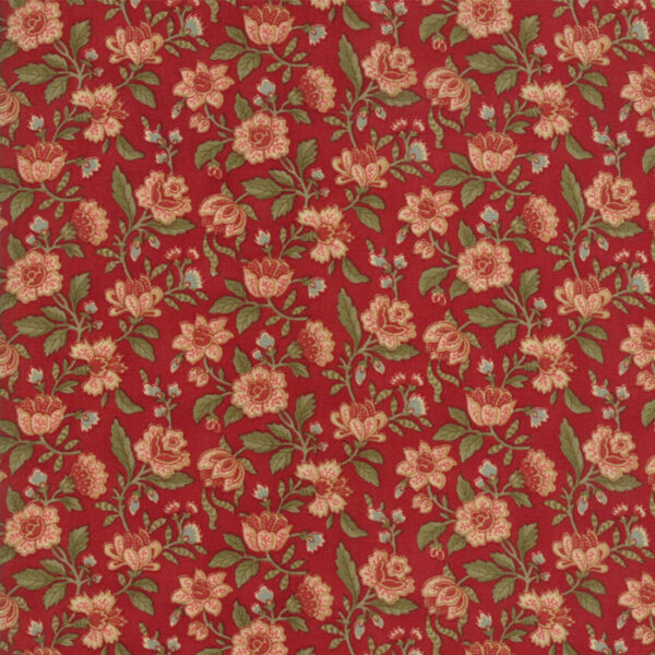 Idee Ago & Filo | Tessuto Rosewood fantasia fiori fondo rosso