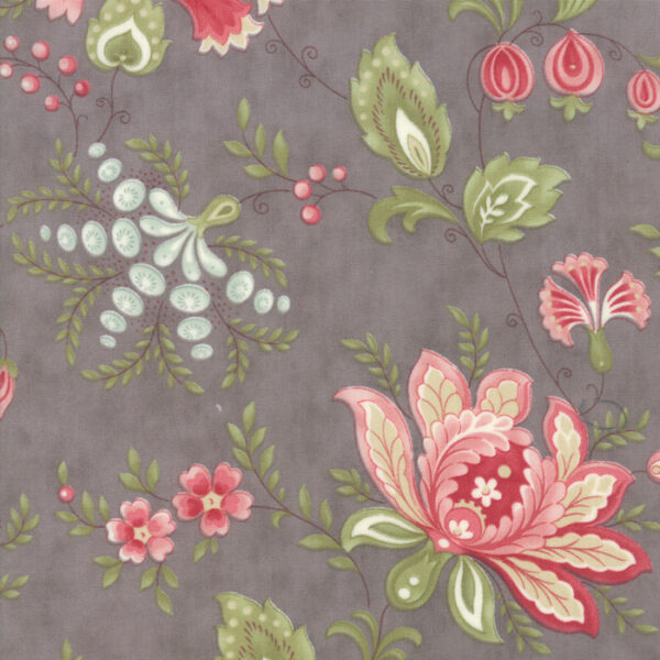 Idee Ago & Filo | Tessuto Porcelain Jacobean Floral Vine Grey