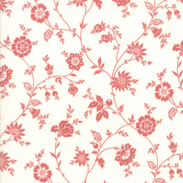 Idee Ago & Filo | Tessuto Porcelain Delicate Floral Vine White Red