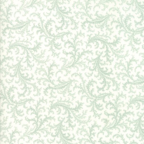 Idee Ago & Filo | Tessuto Porcelain Plumes White Green