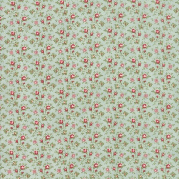 Idee Ago & Filo | Tessuto Porcelain Rosebuds Light Green