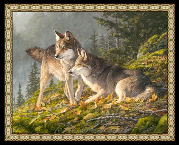 Pannello lupi “Companions” Black di Elisabeth Studio