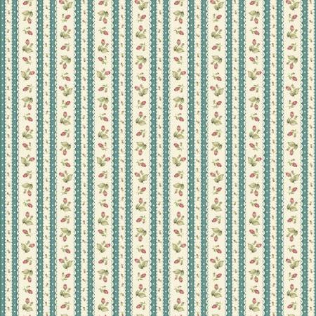 Idee Ago & Filo | Tessuto Welcome Home Blue Floral Stripe