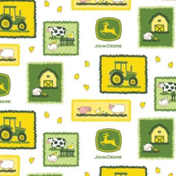Idee Ago & Filo | Tessuto John Deere Farm Scene Patches
