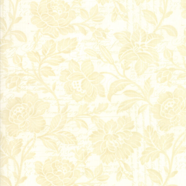 Tessuto Memoirs Flourish Script avorio 3Sister Moda Fabrics