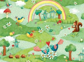 Tessuto Rainbow Woodland