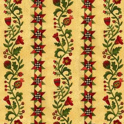 Tessuto Round Robin GoldenRod Floral border Kathy Schmitz Moda Fabrics