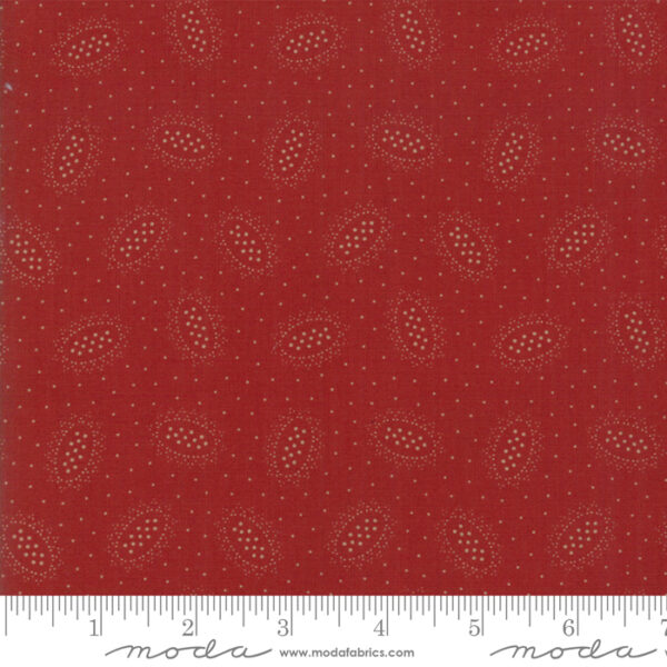 Tessuto Hickory Road Brick Red Ovals