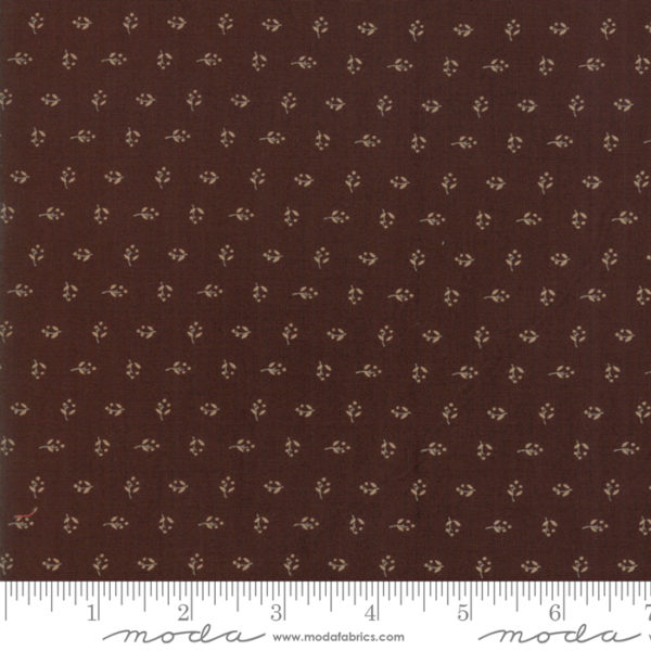 Tessuto Hickory Road Buds Dark Brown