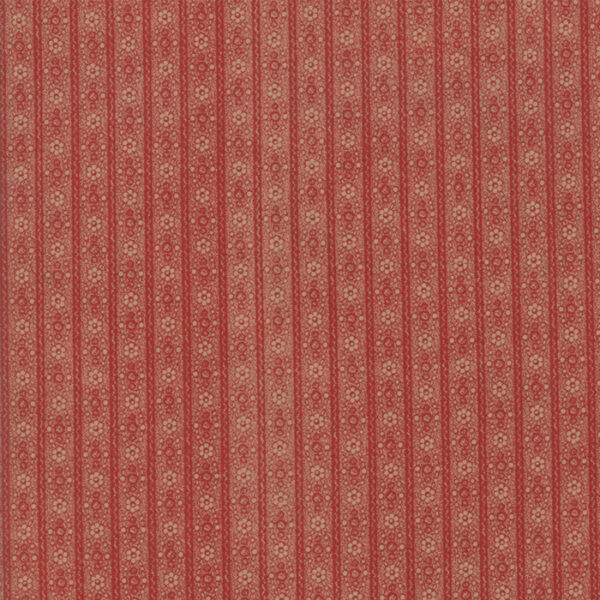 Tessuto Hickory Road Daisy Stripe Brick Red