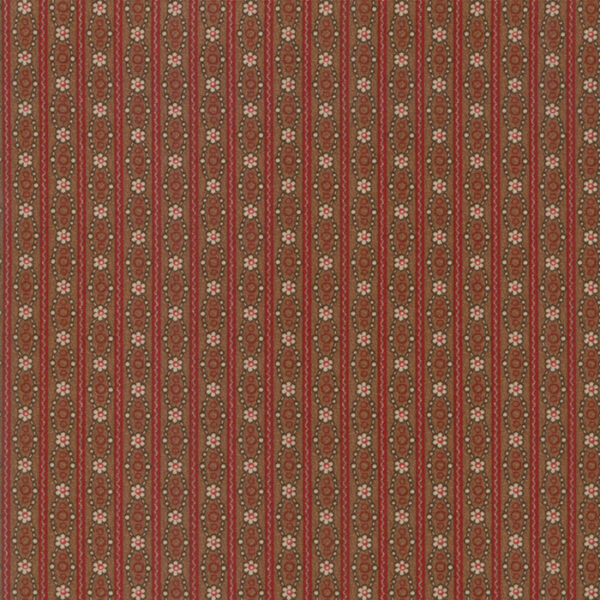 Tessuto Hickory Road Daisy Stripe Red/Brown