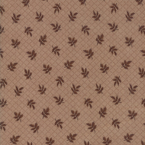 Tessuto Hickory Road Lovely leaves brown
