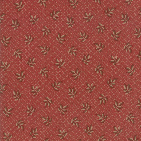 Tessuto Hickory Road Lovely leaves Brick Red