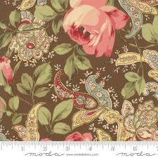 Idee Ago & Filo | Tessuto Rose Chocolate II Floral Chocolate