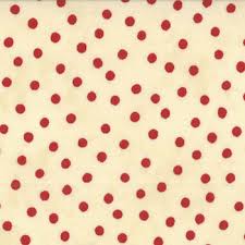 Idee Ago & Filo | Tessuto avorio pois rosso Del Strain