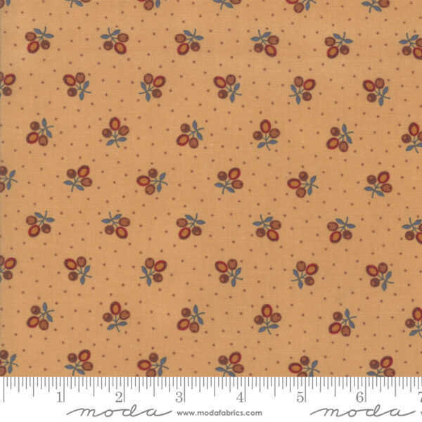 Tessuto Lancaster Tri Flower Soft Gold Jo Morton