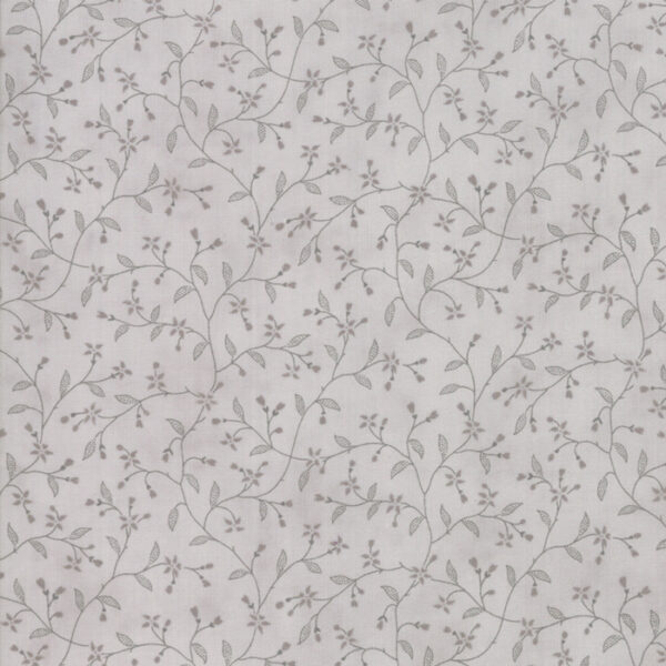 Tessuto Memoirs Budding Vines silver 3Sister Moda Fabrics