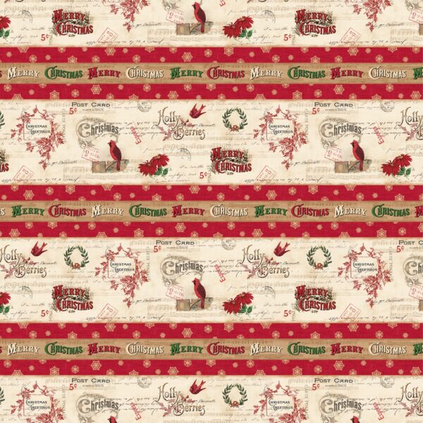 Idee Ago & Filo | Tessuto Christmas Stripe Postcard Holiday