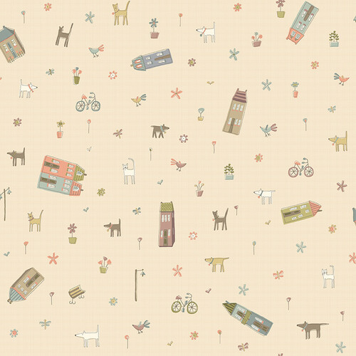 Idee Ago & Filo | Tessuto My Neighborhood Cream Town Toss