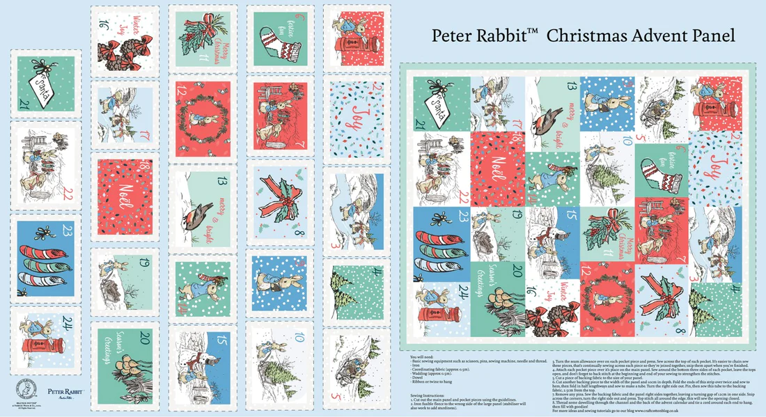 Idee Ago & Filo | Peter Rabbit Advent Panel