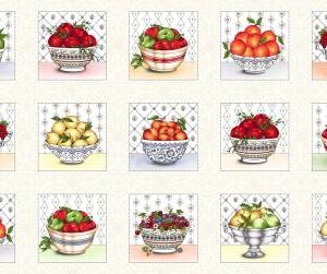 Idee Ago & Filo | Tessuto Cream Fancy Fruit Panel