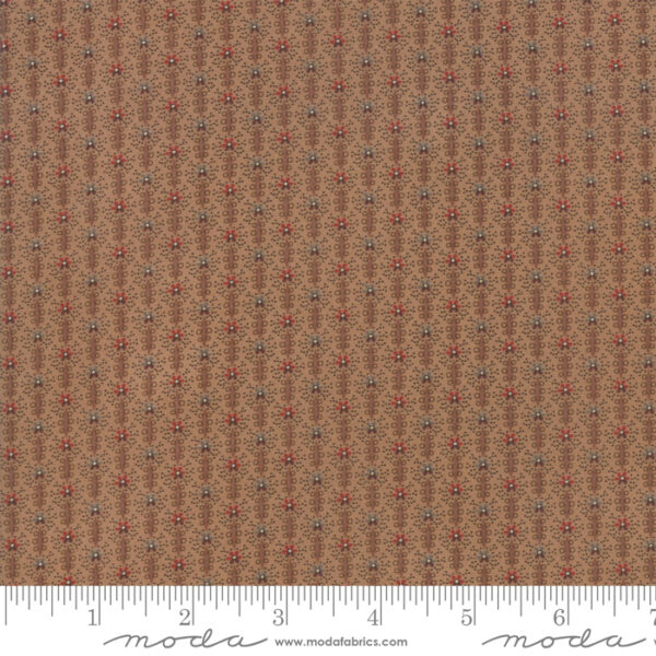 Tessuto  Lancaster Small Stripe tan Hickory road Jo Morton