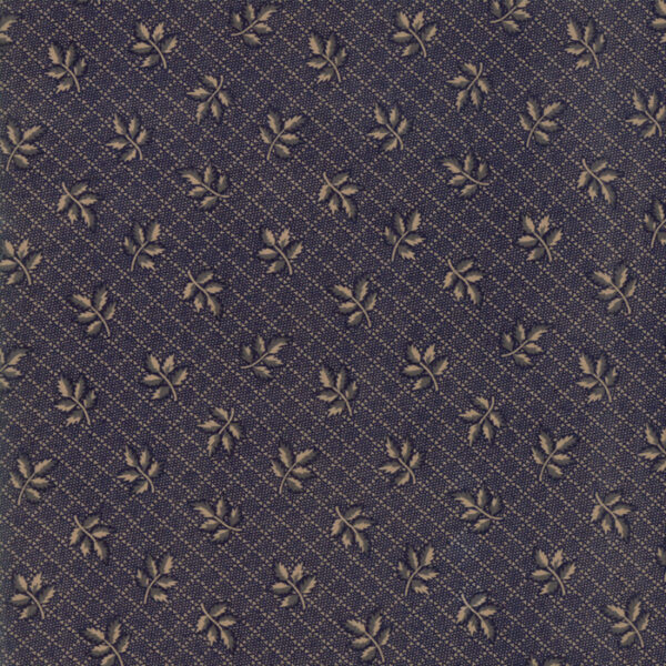 Tessuto Hickory Road Lovely leaves Indigo blu Jo Morton