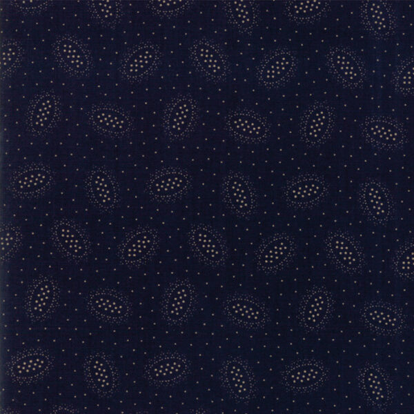 Tessuto Hickory Road Indigo blu Ovals Jo Morton