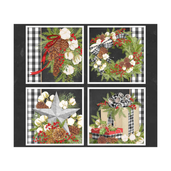 Pannello Christmas Gingham Pillow