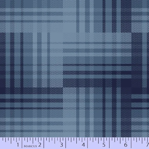 Tessuto Flanella Primo Plaids New Blues Marcus Fabrics