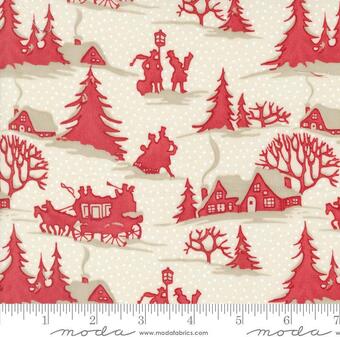Tessuto A Christmas Carol-Snowflake di 3 Sisters Moda Fabrics