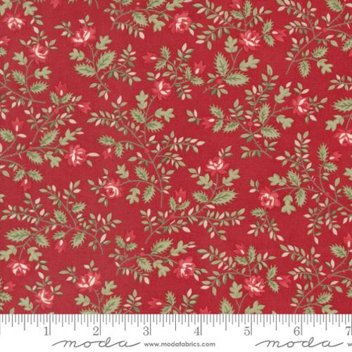 Tessuto A Christmas Carol-Crimson di 3 Sisters Rosso Moda Fabrics