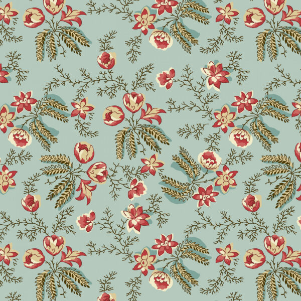 Tessuto Light Teal Calico Sprays Michelle Yeo