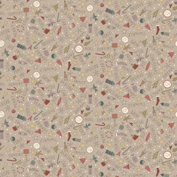 Tessuto Christmas Tree Novelty Toss Taupe di Annie Downs