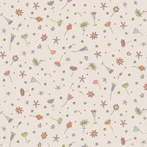 Tessuto Simple Be Mist Scattered Flowers di Anni Downs