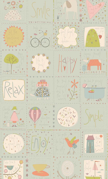 Tessuto Pannello Simple Be Dove Grey Main Print diAnnie Downs