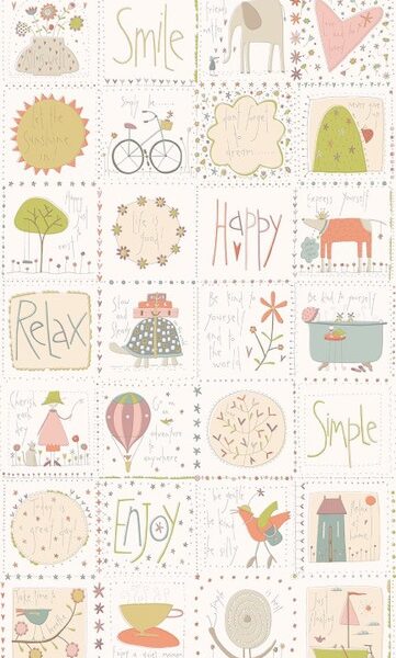 Tessuto Pannello Simple Be Cream Main Print di Annie Downs