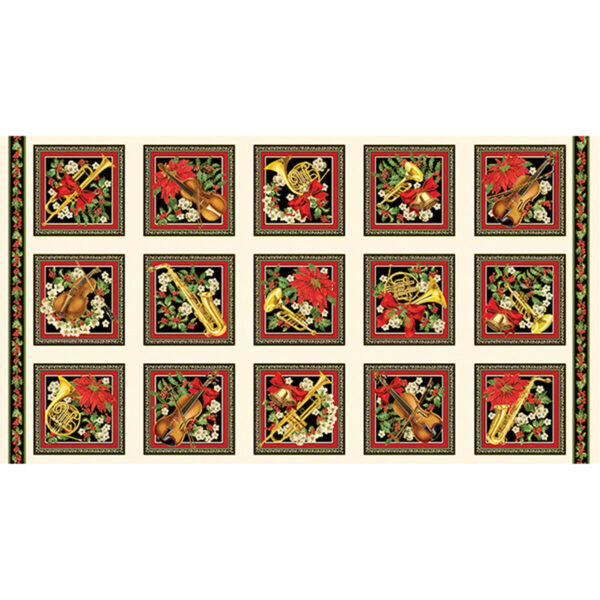 Pannello Christmas Multi Musical Boxes Kanva Studio Benartex