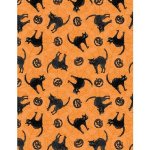 Tessuto Orange Scaredy Cats Wilmington Prints