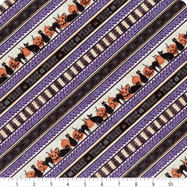 Tessuto Purple Cream Ticking Stripe Wilmington Prints
