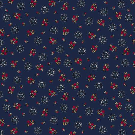 Tessuto Navy Wreath Ghirlande blu Friday Harbor one Sister