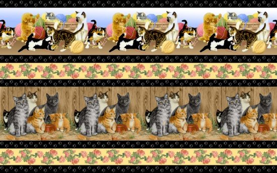 Tessuto a bordi Gatti Furrever Friends