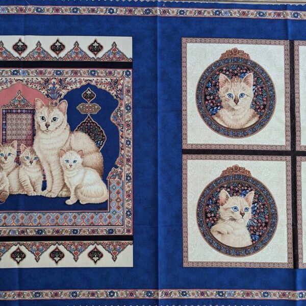 Pannello per Cuscini Ivory Cats di Quilting Treasures