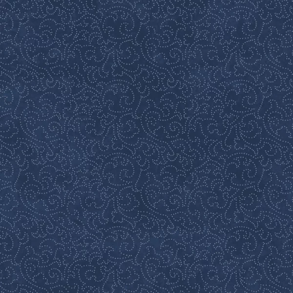 Tessuto Blue Scrolls di Maywood Studio Patchwork Blue