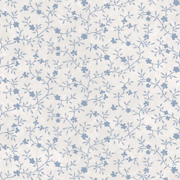 Tessuto Cream Vines di Maywood Studio Patchwork Blue collection